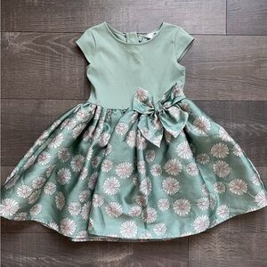 H&M Green floral puff dress
